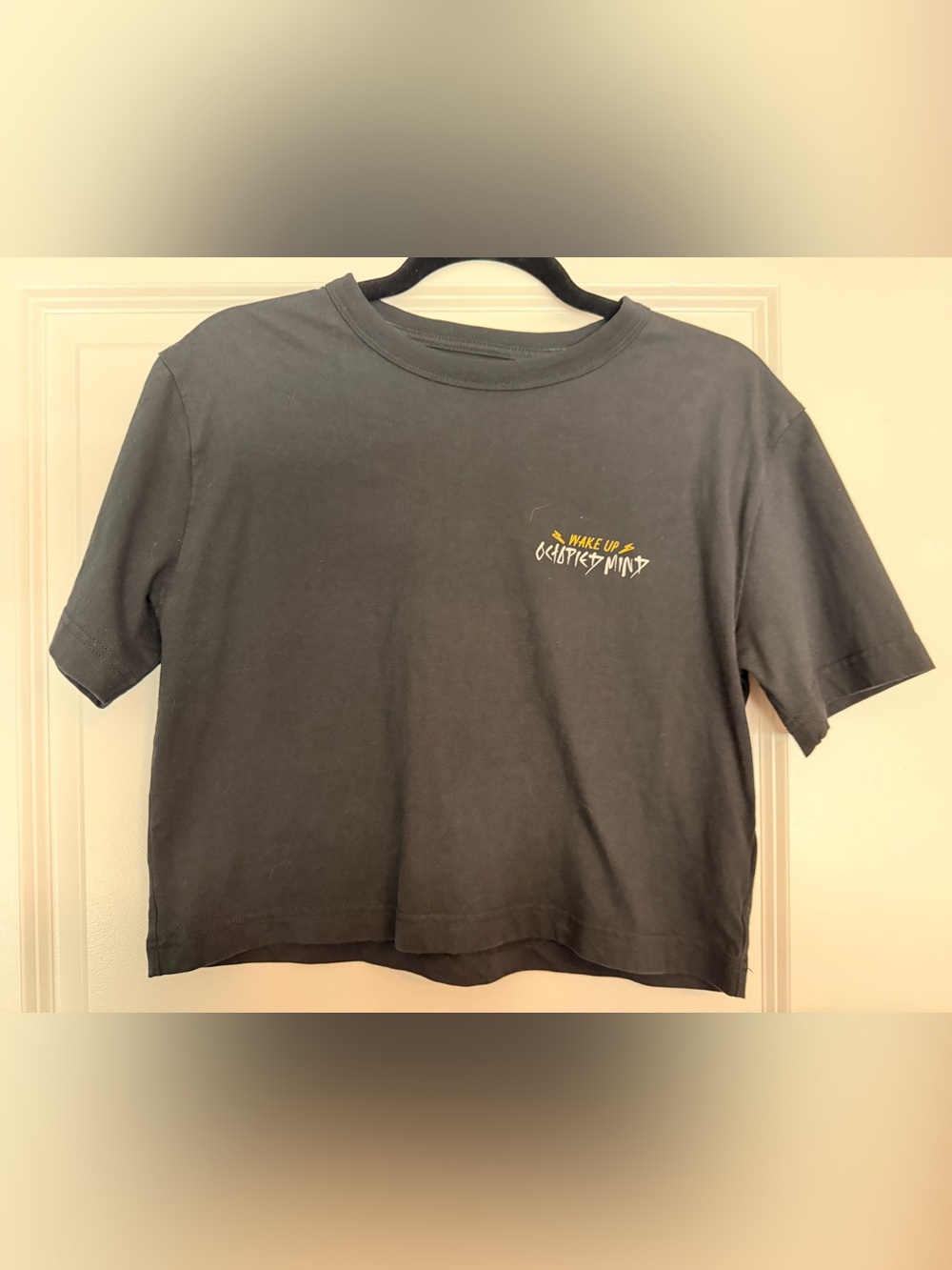 Black Double Depresso Octopied Mind Crop Tee